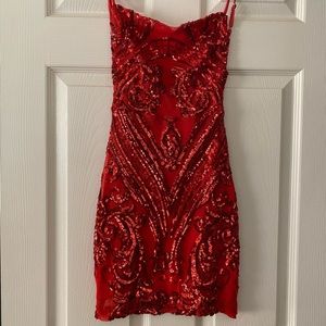 Starstruck Sequin Dress in Valentine Red  | size small | excellent condition!